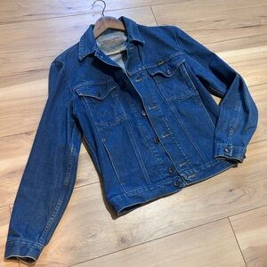 Vintage Wrangler Western Blue Denim Jacket With Stretch - Authentic